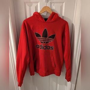 Red Adidas hoodie size Large